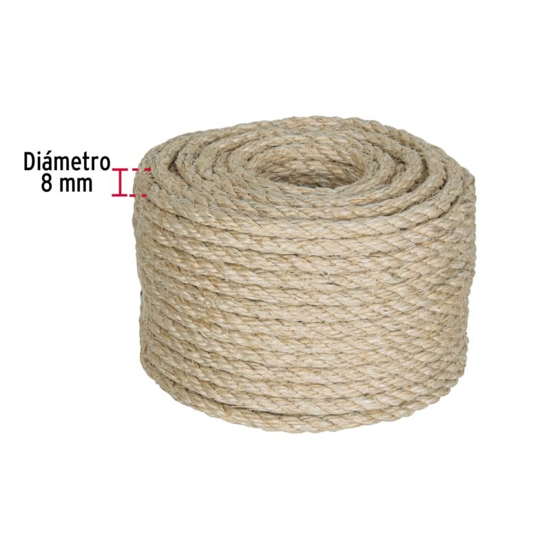 PIO-830SFC2.jpg Código: 45658 Piola de Sisal de 8 mm x 30 m natural, Fiero PIO-830S