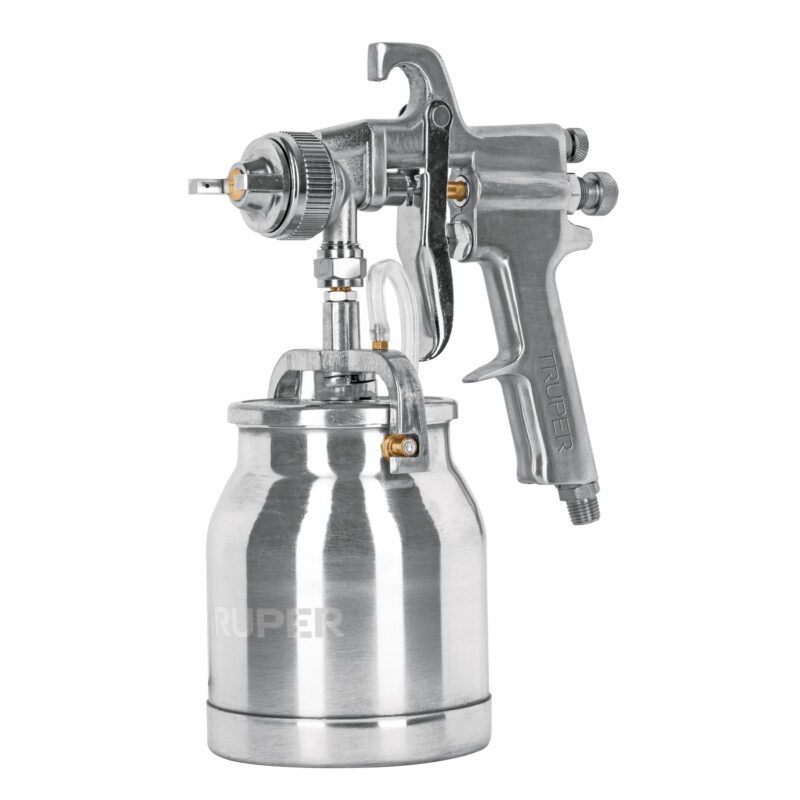 PIPI-310.jpg Código: 14087 Pistola p/pintar succión HVHP vaso alum, 1.8mm, 2 vál Truper PIPI-310