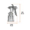 Código: 14087 Pistola p/pintar succión HVHP vaso alum, 1.8mm, 2 vál Truper PIPI-310