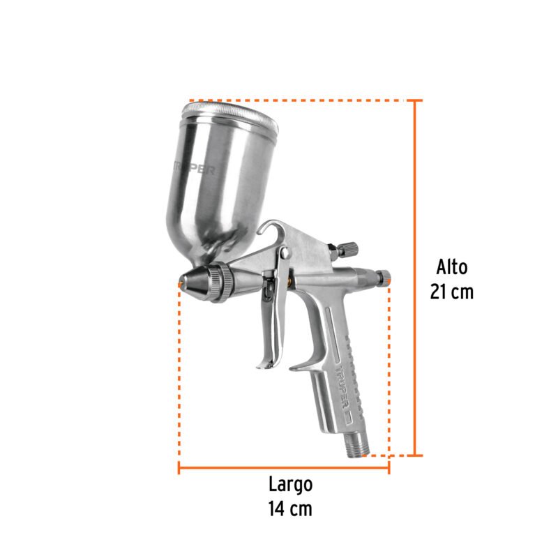 PIPI-400FC2.jpg Código: 11098 Pistola compacta p/retoque LVMP vaso alum, 0.5 mm, Truper PIPI-400