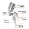 Código: 13061 Pistola p/pintar gravedad LVMP vaso aluminio, 1.7 mm, Truper PIPI-421