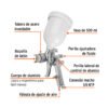 Código: 12128 Pistola p/pintar gravedad HVLP vaso plástico, 1.4 mm, Truper PIPI-440