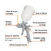 Código: 12129 Pistola p/pintar gravedad HVLP vaso plástico, 1.7 mm, Truper PIPI-441