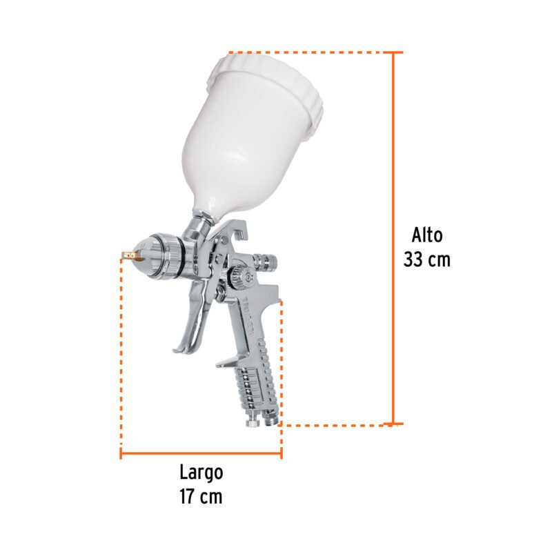 PIPI-441FC2.jpg Código: 12129 Pistola p/pintar gravedad HVLP vaso plástico, 1.7 mm, Truper PIPI-441