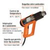 Código: 16432 Pistola de calor 2000W con 9 accesorios, TRUPER PRO PISCA-A