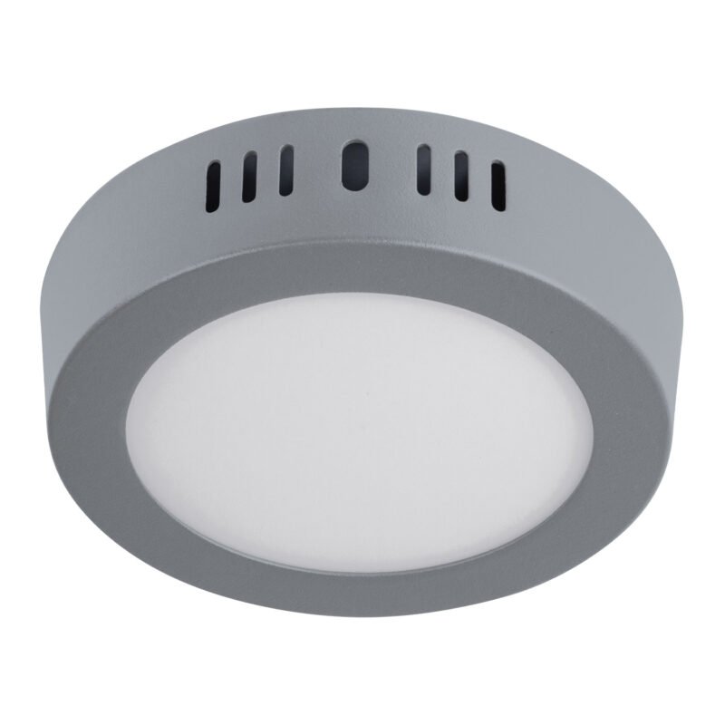 Código: 47346 Luminario LED tipo plafón 6 W, redondo, luz de día, gris PLA-214L