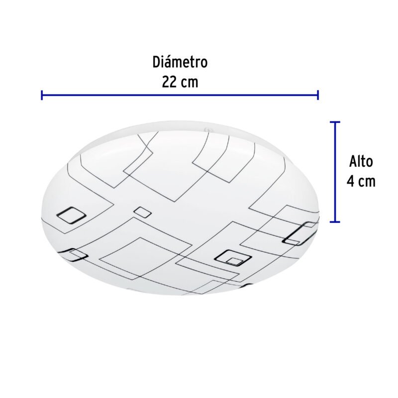PLA-501LFC2.jpg Código: 43176 Luminario LED 8W plafón decorativo cuadros luz de día, BASIC PLA-501L