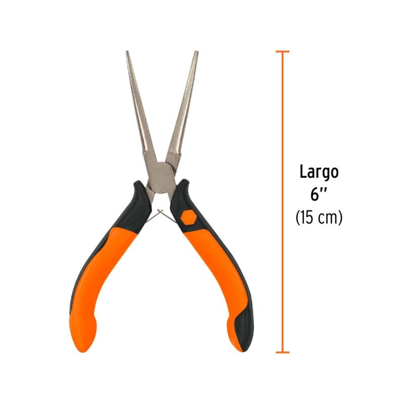 PM-PA4FC2.jpg Código: 17369 Mini pinza de punta de aguja 6' mango Comfort Grip, Truper PM-PA4