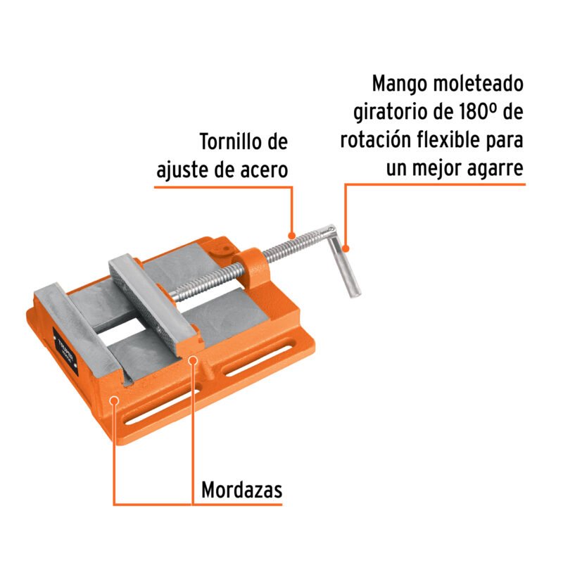 PMP-60FC1.jpg Código: 102936 Prensa morsa plana, apertura 6' (150 mm), Truper PMP-60