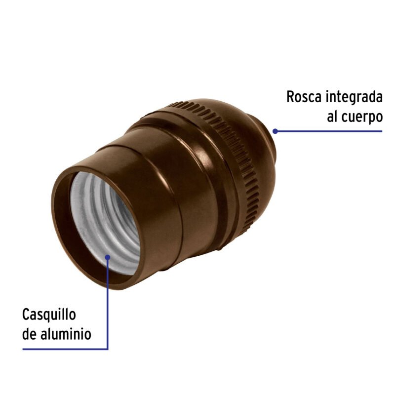 POBA-10FC1.jpg Código: 46500 Portalámpara de baquelita, sencillo, Volteck POBA-10