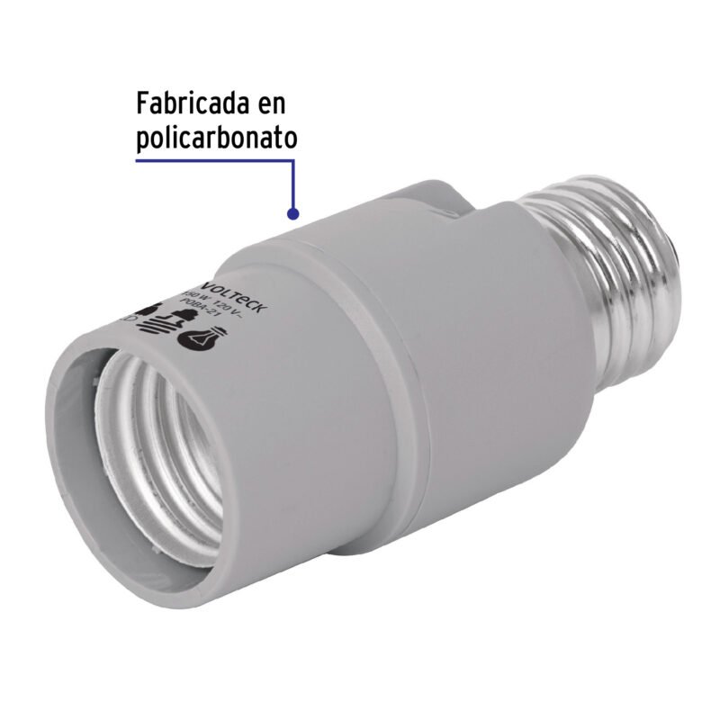 POBA-21FC1.jpg Código: 46534 Portalámpara con sensor de luz, Volteck POBA-21