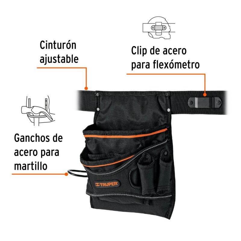 POHE-13NFC1.jpg Código: 15313 Porta herramientas de poliéster, 13 compartimentos, Truper POHE-13N