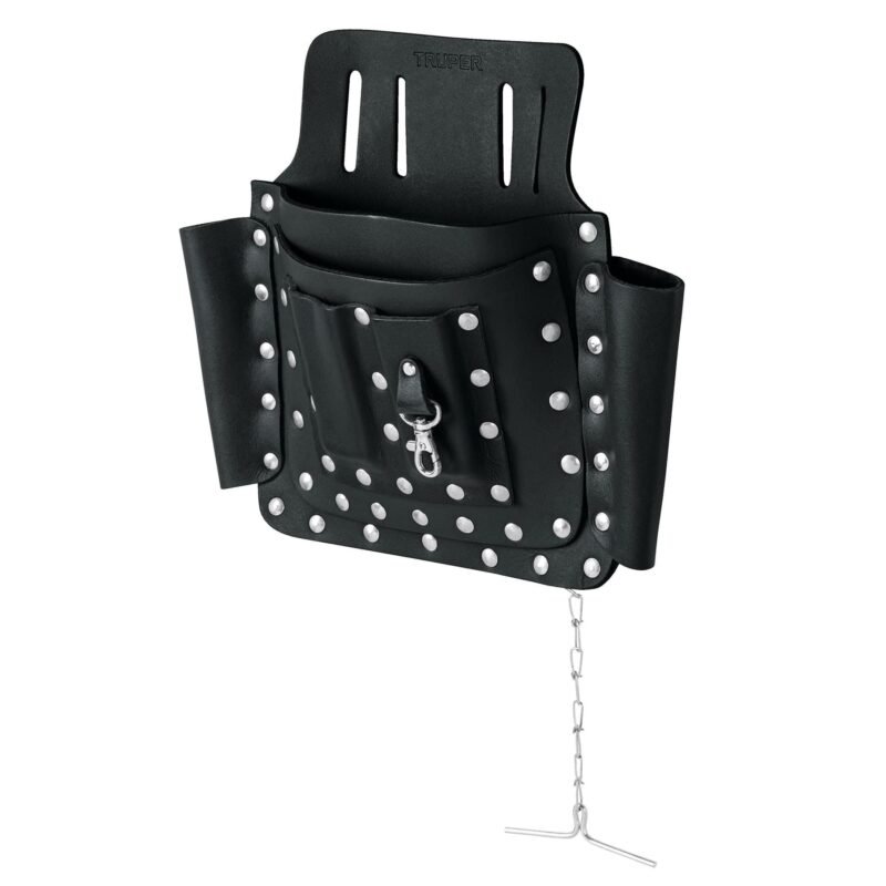 POHE-8CU.jpg Código: 11511 Porta herramientas de cuero con 8 compartimentos, Truper POHE-8CU