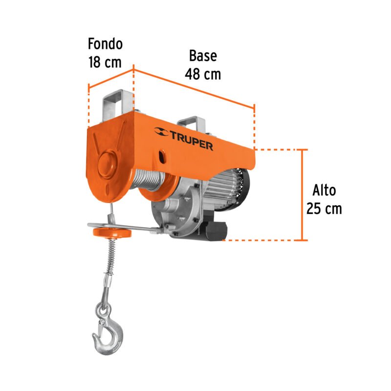POLE-1000FC2.jpg Código: 16848 Polipasto eléctrico de 1000 kg, Truper POLE-1000