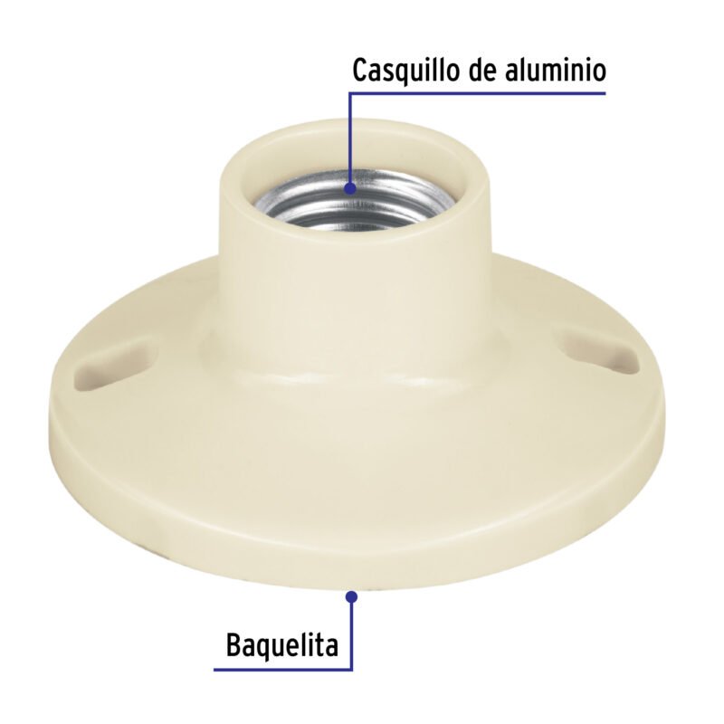 Código: 46519 Portalámpara de baquelita, 3-1/2', Volteck POPL-10