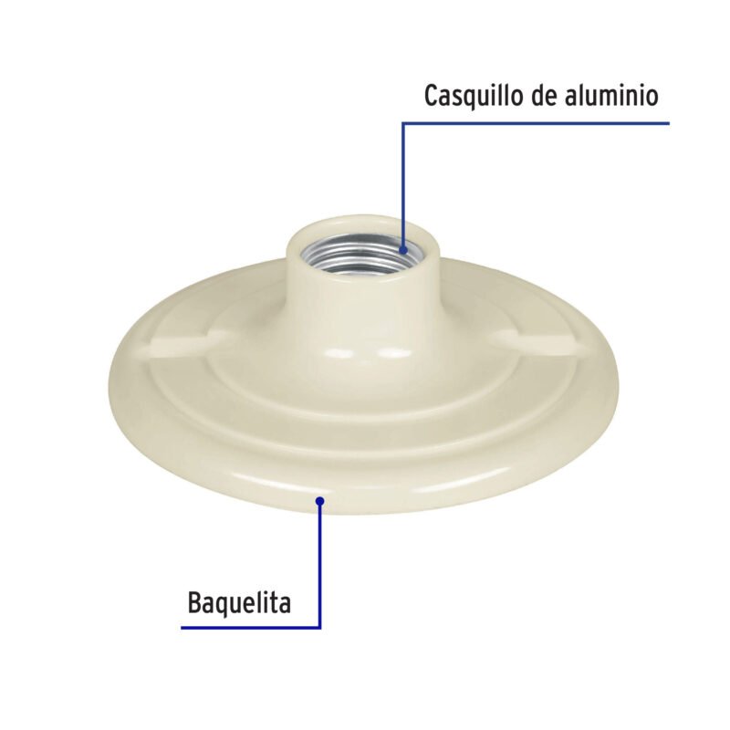 POPL-17FC1.jpg Código: 48076 Portalámpara 4-1/2' de baquelita, Volteck POPL-17