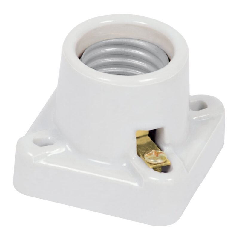 POPO-11.jpg Código: 46522 Portalámpara de porcelana, cuadrado, Volteck POPO-11