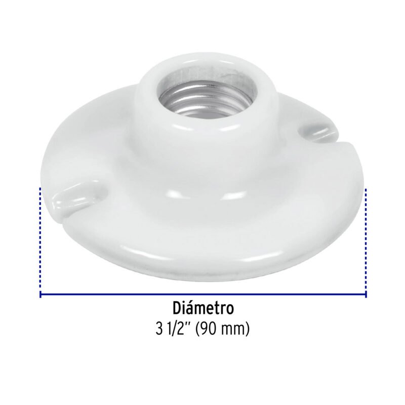 POPO-15FC2.jpg Código: 46523 Portalámpara de porcelana, 3-1/2', redonda, Volteck POPO-15