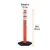 Código: 101666 Poste delimitador de 115 cm de alto con base y reflejante POS-115