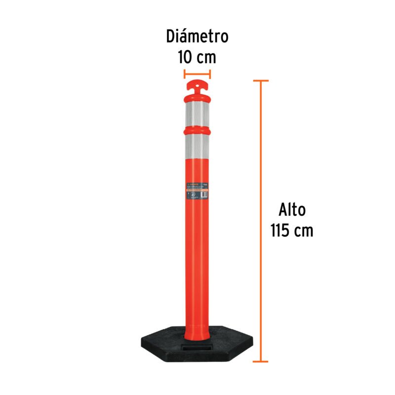 POS-115FC2.jpg Código: 101666 Poste delimitador de 115 cm de alto con base y reflejante POS-115