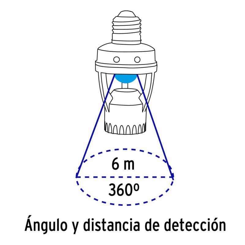 POSE-360FC2.jpg Código: 46274 Portalámpara con sensor de movimiento 360°, Volteck POSE-360