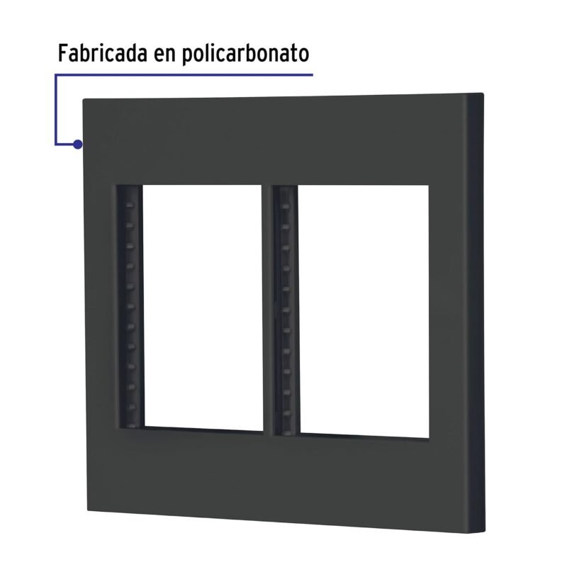 Código: 47999 Placa 2 ventanas, 6 módulos, línea Española, color negro PP6M-EN