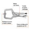 Código: 17413 Pinza de presión 6' tipo 'C' con mordaza autoajustable PPC-6R