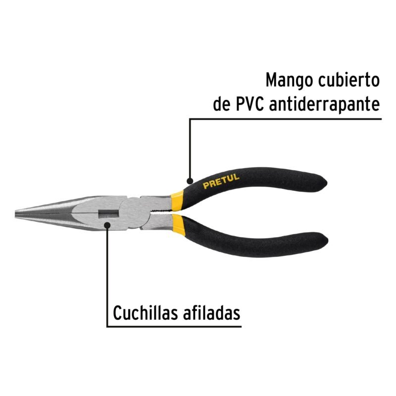 PPC-7PFC1.jpg Código: 22625 Pinza de punta y corte 7' mango de PVC, Pretul PPC-7P