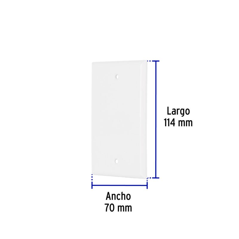 Código: 47724 Placa de ABS ciega, Standard, blanco, Volteck PPCI-SB