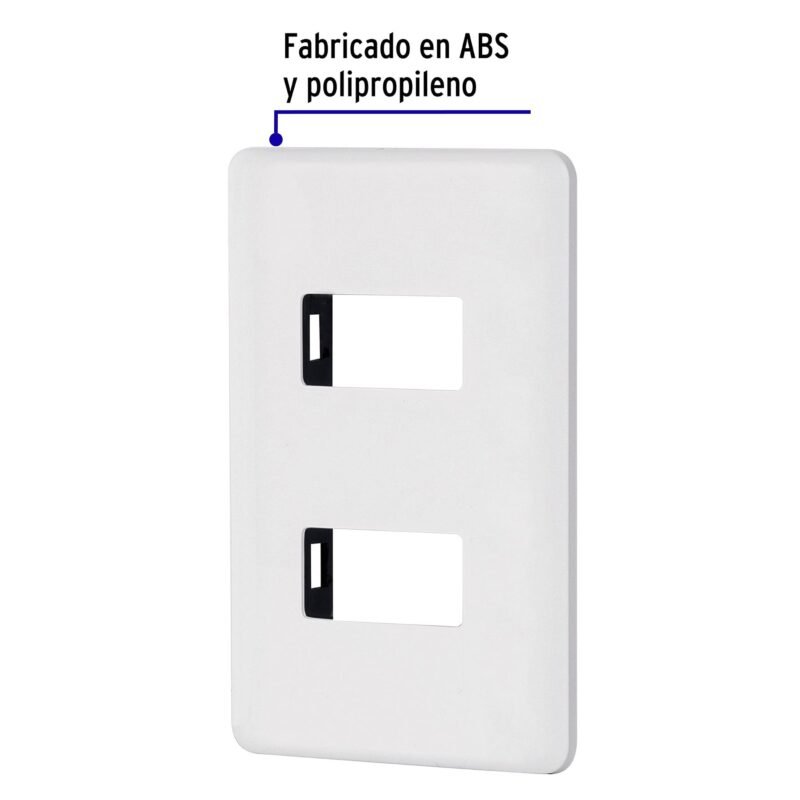 Código: 27223 Placa 2 módulos de ABS, blanca, Volteck Basic PPDO-B