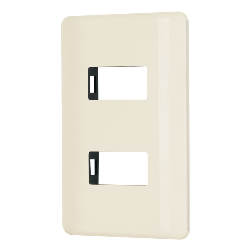 Código: 27232 Placa 2 módulos, marfil, línea Volteck Basic PPDO-BI