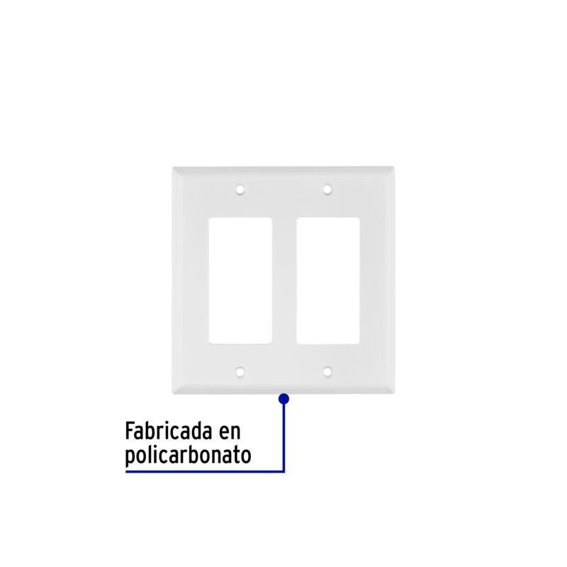 Código: 46419 Placa 2 ventanas, de policarbonato, línea Classic, Volteck PPDO-CL