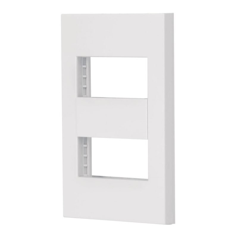 Código: 47063 Placa 2 ventanas, 1 módulo, línea Española, color blanco PPDO-EB