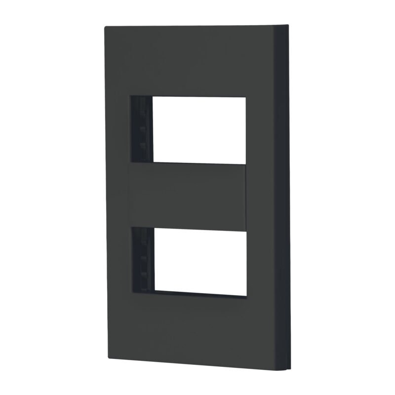 PPDO-EN.jpg Código: 47998 Placa 2 ventanas, 1 módulo, línea Española, color negro PPDO-EN