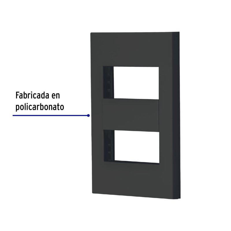 PPDO-ENFC1.jpg Código: 47998 Placa 2 ventanas, 1 módulo, línea Española, color negro PPDO-EN