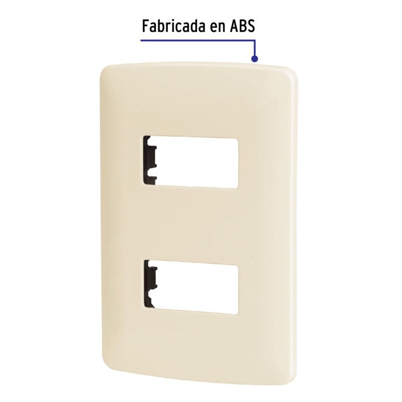 PPDO-IFC1.jpg Código: 48089 Placa 2 módulos de ABS, línea Italiana, color marfil PPDO-I
