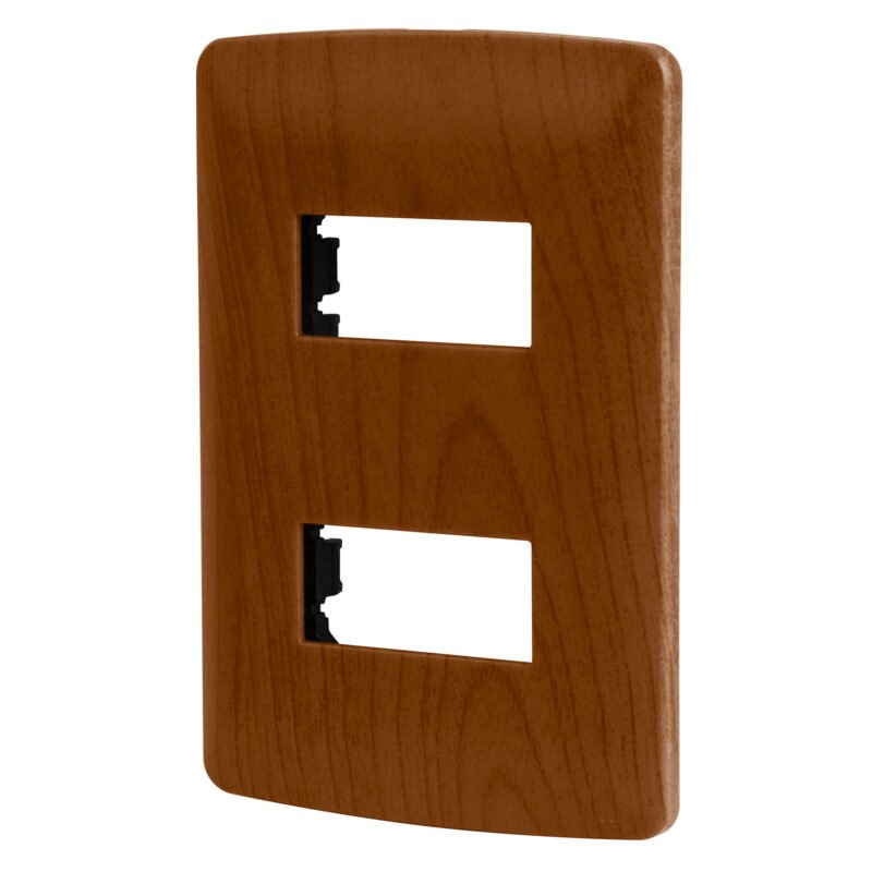 Código: 46393 Placa 2 módulos de ABS, línea Italiana, acabado madera PPDO-IM