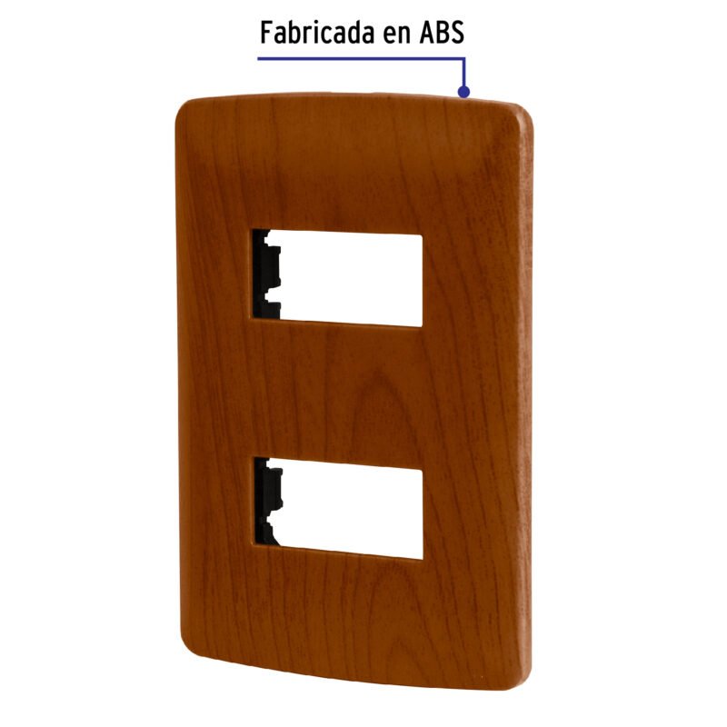 Código: 46393 Placa 2 módulos de ABS, línea Italiana, acabado madera PPDO-IM