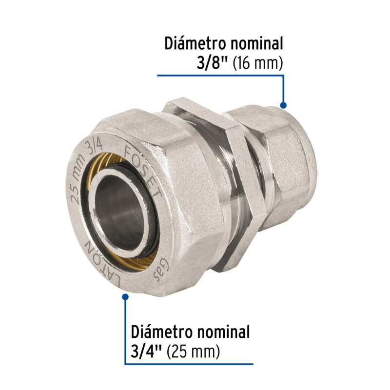 PPG-3438CMFC2.jpg Código: 45916 Cople de compresión reducido para PEALPE, 3/4' x 3/8', Foset PPG-3438CM