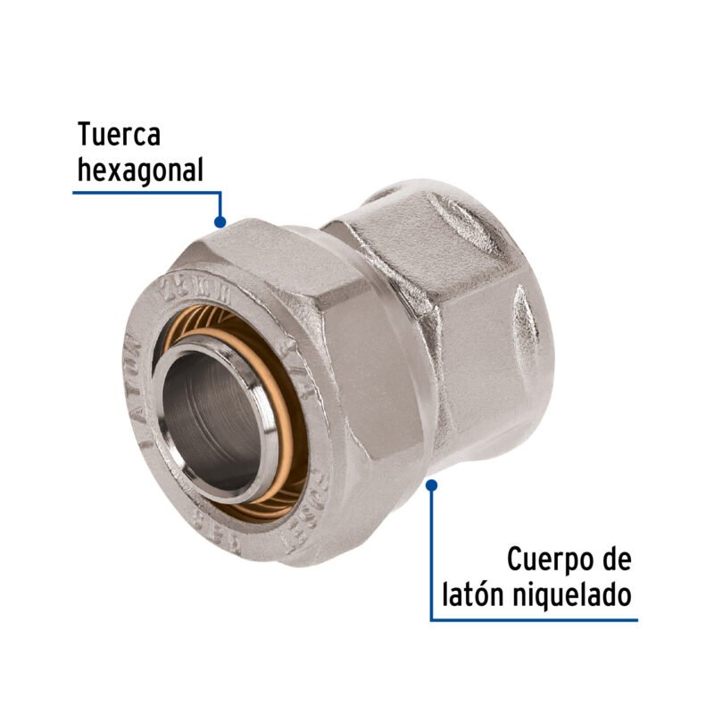 PPG-34NHFC1.jpg Código: 45934 Conector para PEALPE, 3/4', con rosca hembra, Foset PPG-34NH