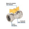 Código: 45945 Válvula esfera para PE-AL-PE, 3/4', Foset PPG-34VE