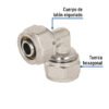 Código: 45918 Codo 90° para PEALPE, 3/8', Foset PPG-38C