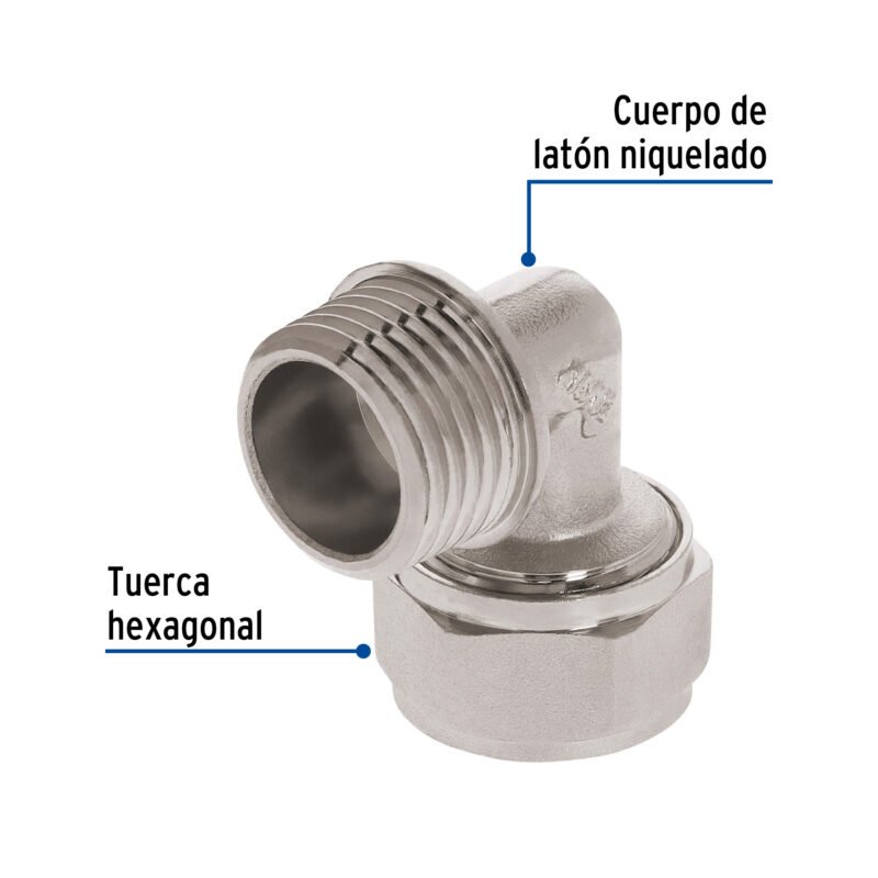 PPG-38MFC1.jpg Código: 45924 Codo 90° para PEALPE, 3/8', con rosca macho, Foset PPG-38M