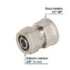 Código: 45932 Conector para PEALPE, 3/8', con rosca hembra, Foset PPG-38NH