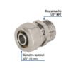 Código: 45935 Conector para PEALPE, 3/8', con rosca macho, Foset PPG-38NM