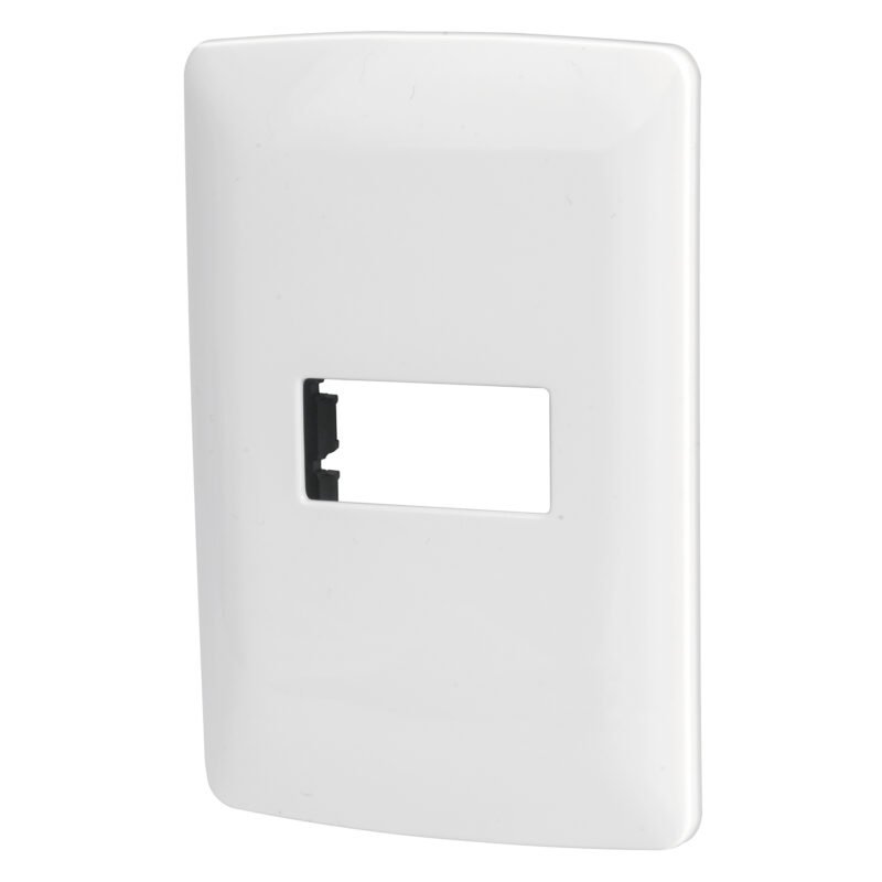 PPSE-IB.jpg Código: 48134 Placa 1 módulo de ABS, línea Italiana, color blanco, Volteck PPSE-IB