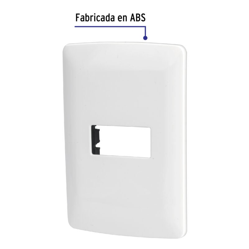 PPSE-IBFC1.jpg Código: 48134 Placa 1 módulo de ABS, línea Italiana, color blanco, Volteck PPSE-IB