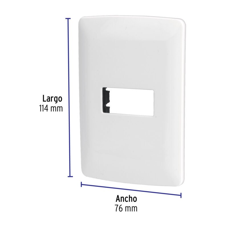 PPSE-IBFC2.jpg Código: 48134 Placa 1 módulo de ABS, línea Italiana, color blanco, Volteck PPSE-IB