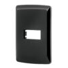 Código: 40136 Placa 1 módulo, Italiana, color negro, Volteck PPSE-IN