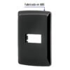 Código: 40136 Placa 1 módulo, Italiana, color negro, Volteck PPSE-IN